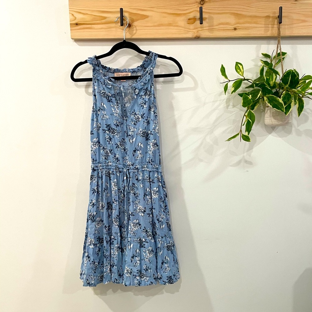 Band of Gypsies Blue Floral Mini Dress